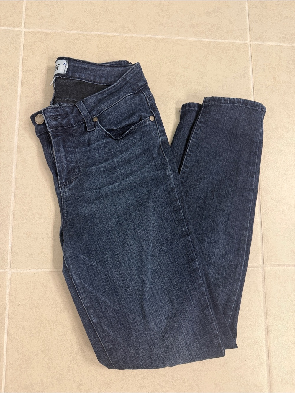 PAIGE Women's Skinny Jeans in Dark Blue Wash
